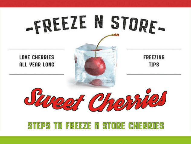Freeze and store cherries